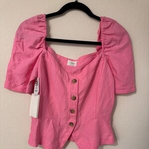 Aritzia Wilfred Free Janine Top in Spring Pink (size small)